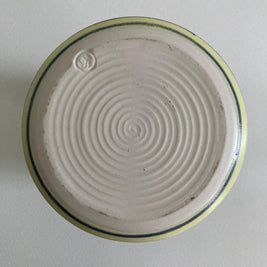 Studio Pottery Vase: Geometric Design, Artist Signed 'GB', Cabin Core