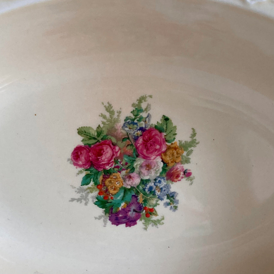 Vintage Crown Ducal Bowl: Gainsborough Charm Floral Vegetable Dish