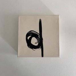 Original Abstract Painting on Canvas: Black & Ivory Modern Art, 6x6