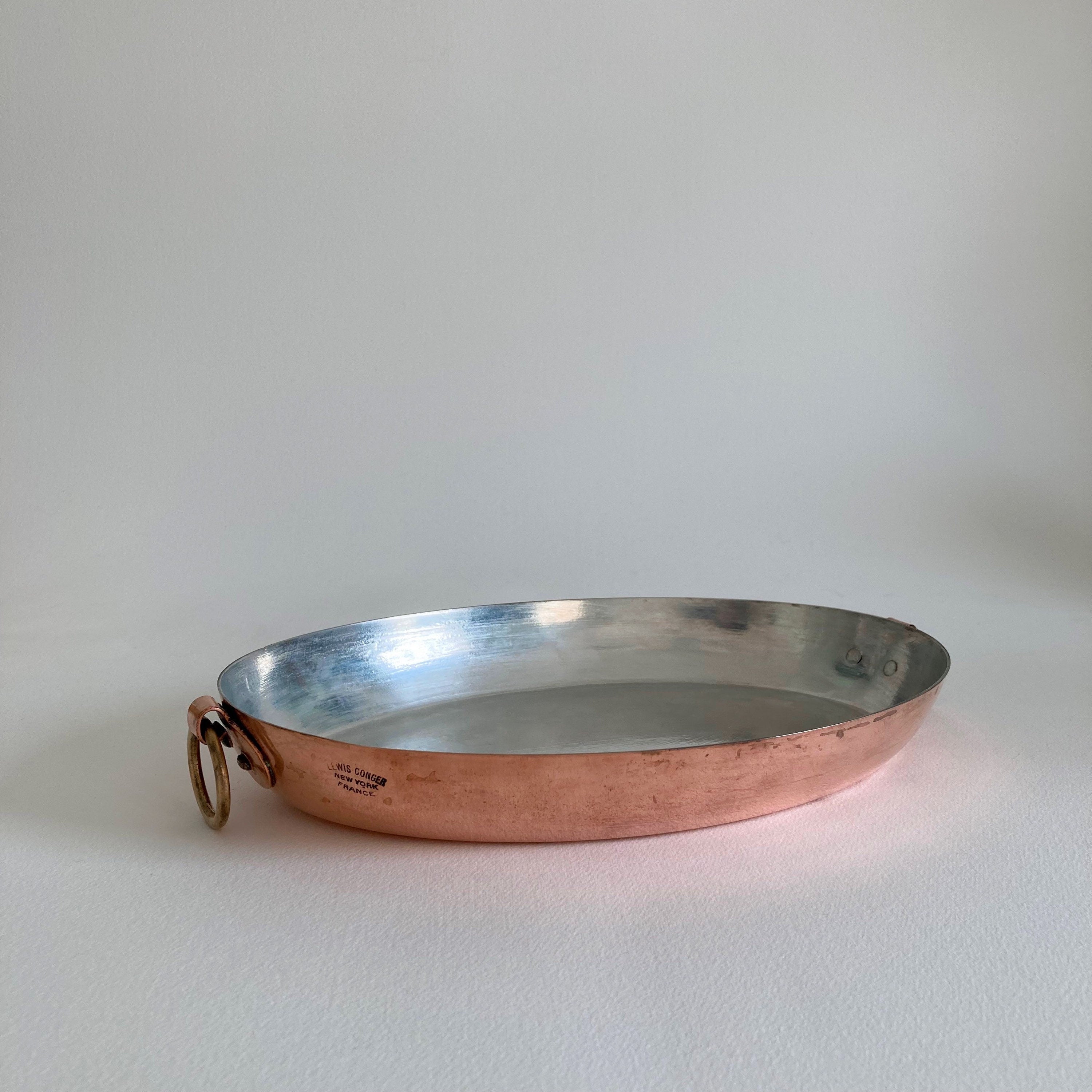 Vintage Lewis Conger Copper Au Gratin Pan: Retinned Cookware, 11 Inch