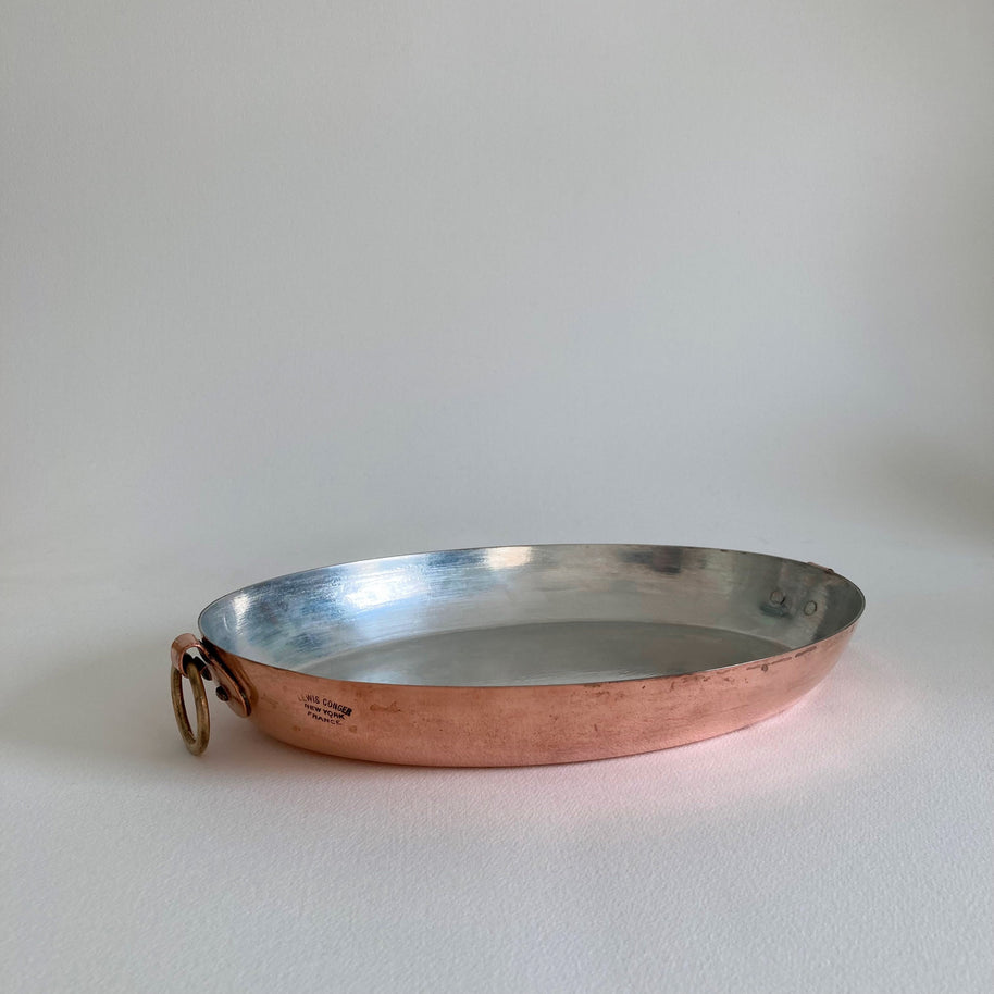 Vintage Lewis Conger Copper Au Gratin Pan: Retinned Cookware, 11 Inch