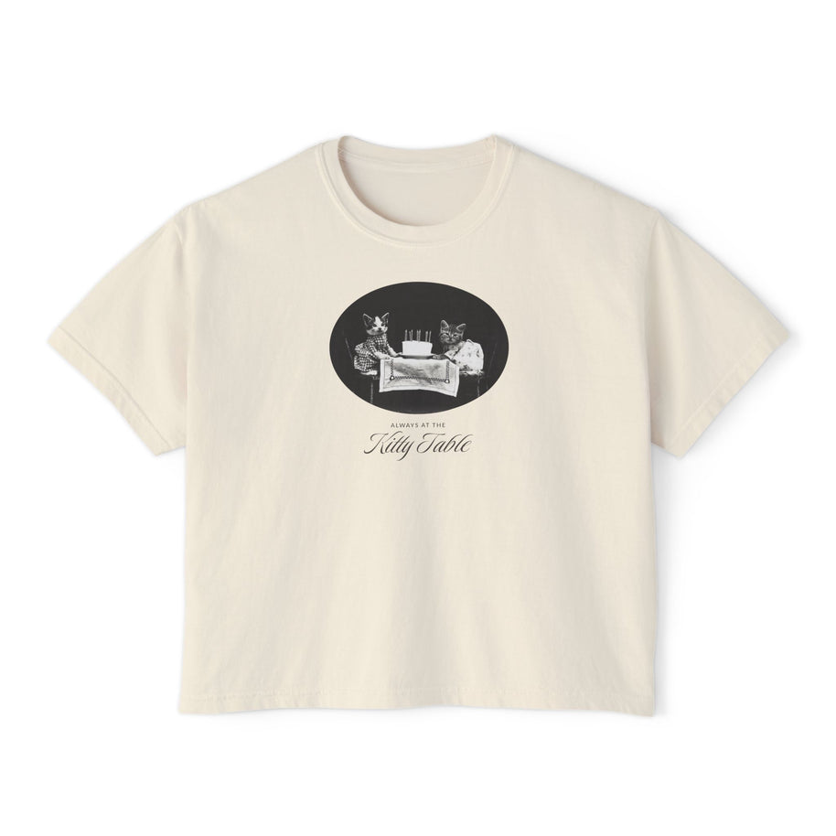 'Always at the Kitty Table' Women's Boxy Tee