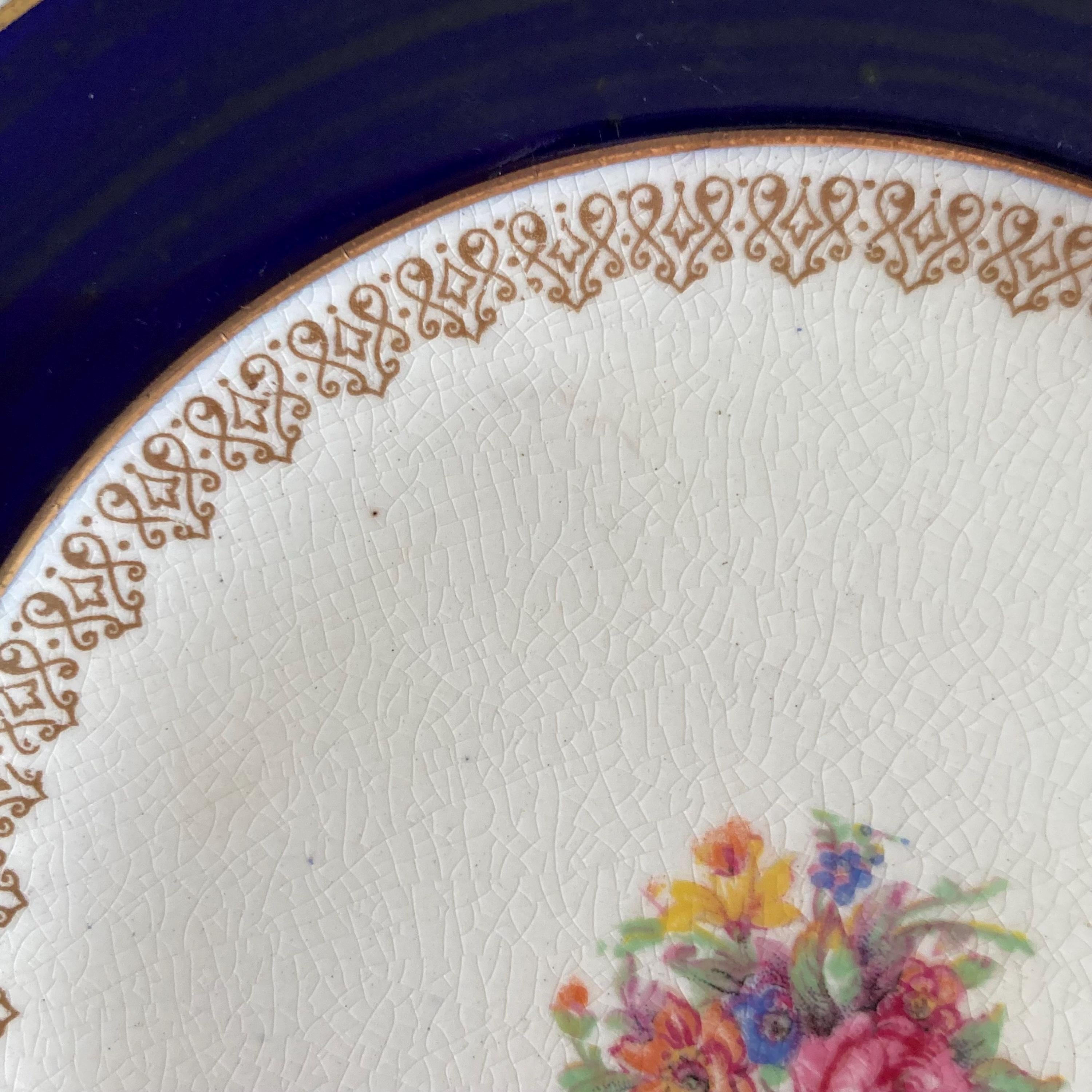 Set of 2 Bread & Butter Plates - Crown Ducal Empress Pattern - Aynsley Cambridge Scalloped Pattern - Made in England - Decorative Plates