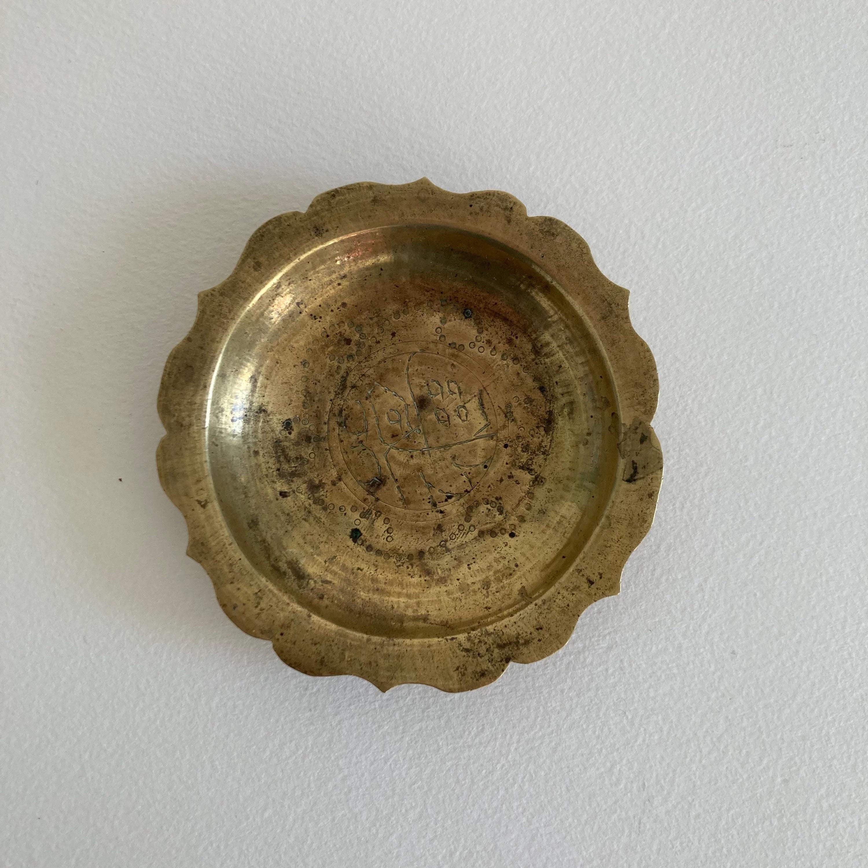 Vintage Brass Trinket Bowls - Chinese Designs - Set of 3