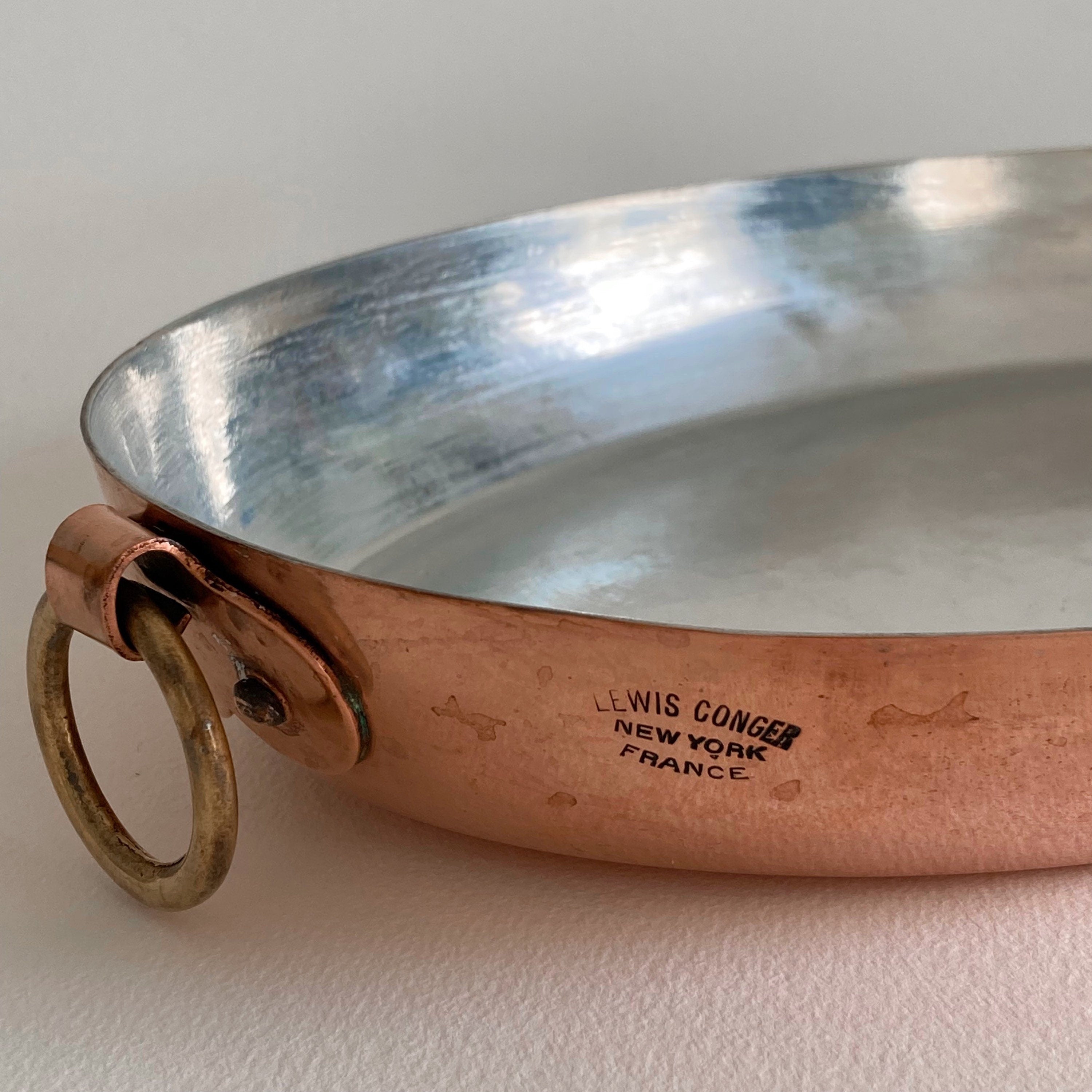 Vintage Lewis Conger Copper Au Gratin Pan: Retinned Cookware, 11 Inch