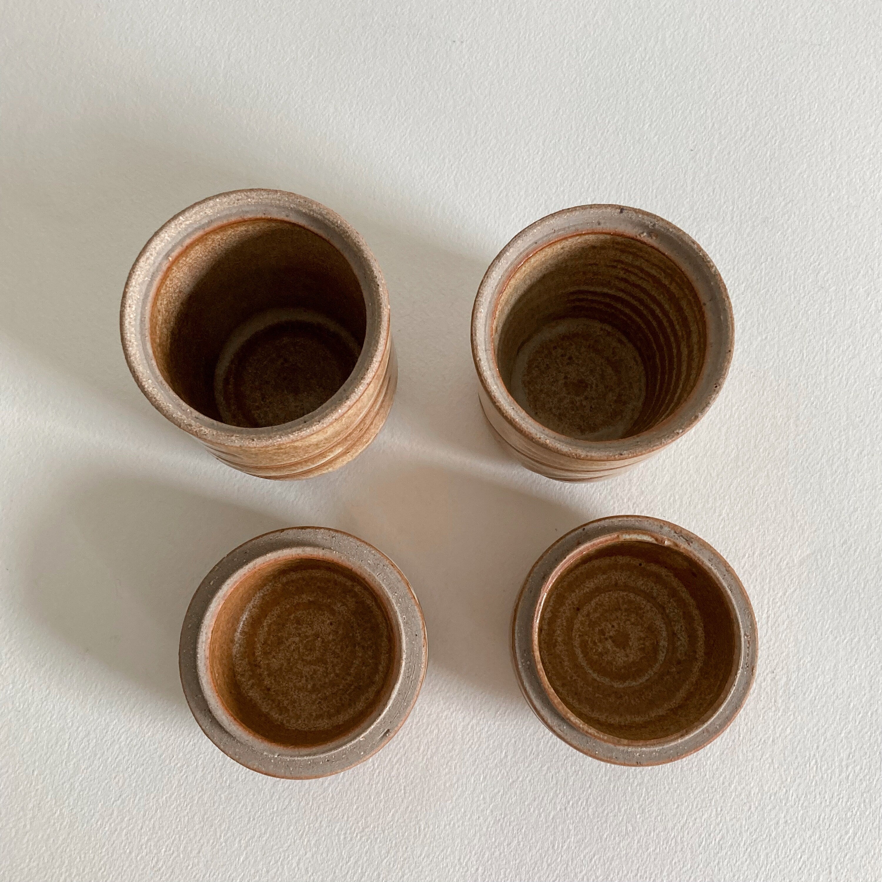 Artist Signed Ceramic Lidded Jars: Handmade Studio Pottery, Set of 2