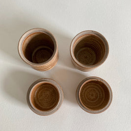Artist Signed Ceramic Lidded Jars: Handmade Studio Pottery, Set of 2