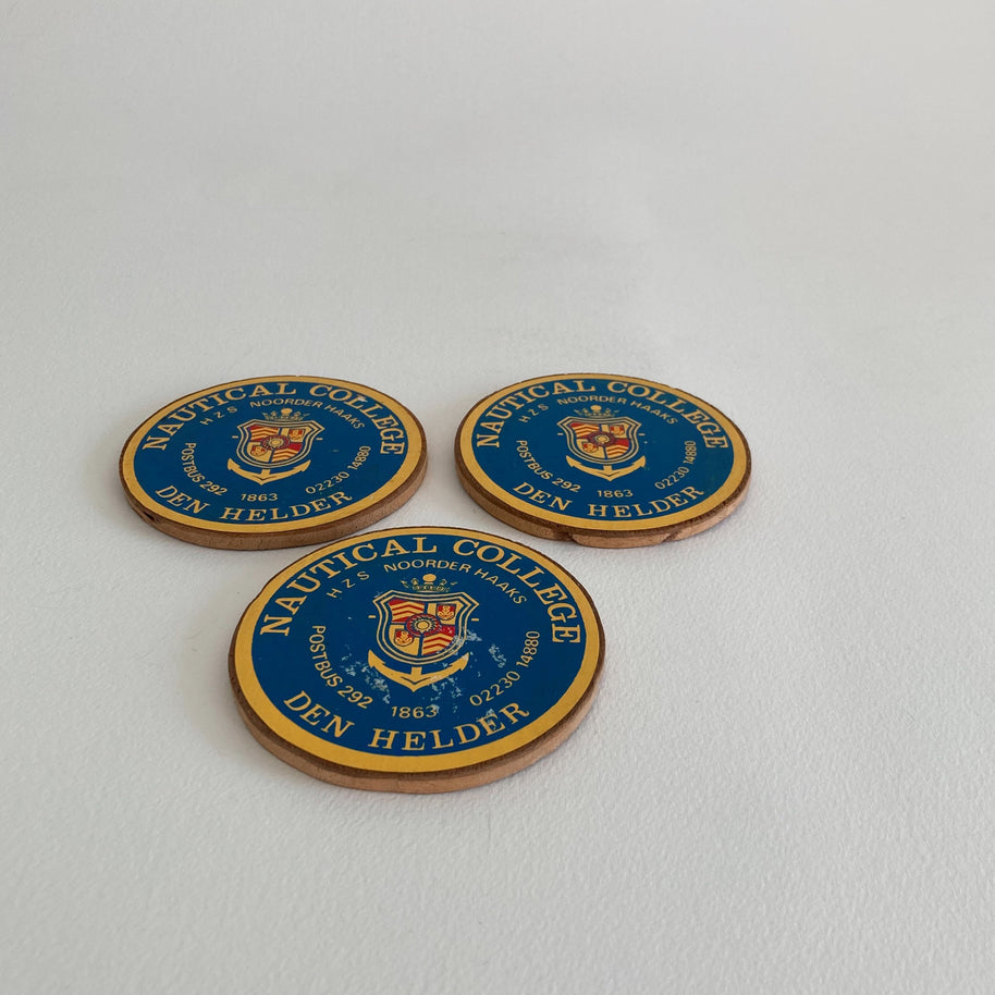 Vintage Nautical College Drink Coasters - Royal Naval College of the Netherlands