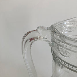 Antique EAPG Glass Pitcher: Scrollwork Patterned Creamer, 1890s