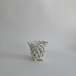 Vintage Goodfriend Ceramic Planter: Twisted Rope Design, High Gloss Glaze