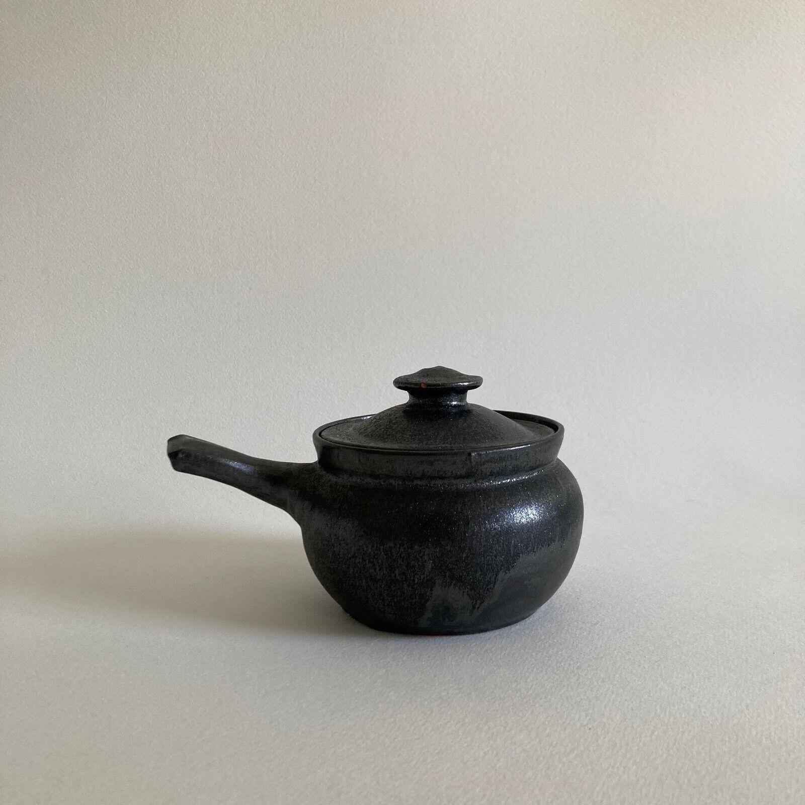 A.R. Cole Pottery Lidded Dish: Black Mica Glaze, Sanford NC