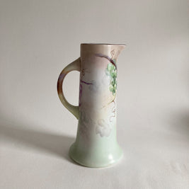 Antique Imperial Austria Porcelain Pitcher: Hand-Painted Grape Motif, 1914-1918