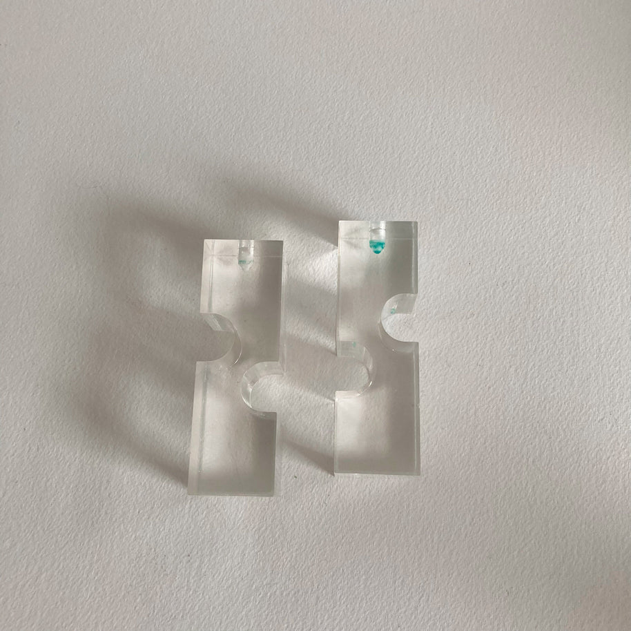 Vintage Memphis Style Acrylic Candleholders - Geometric Postmodern Set