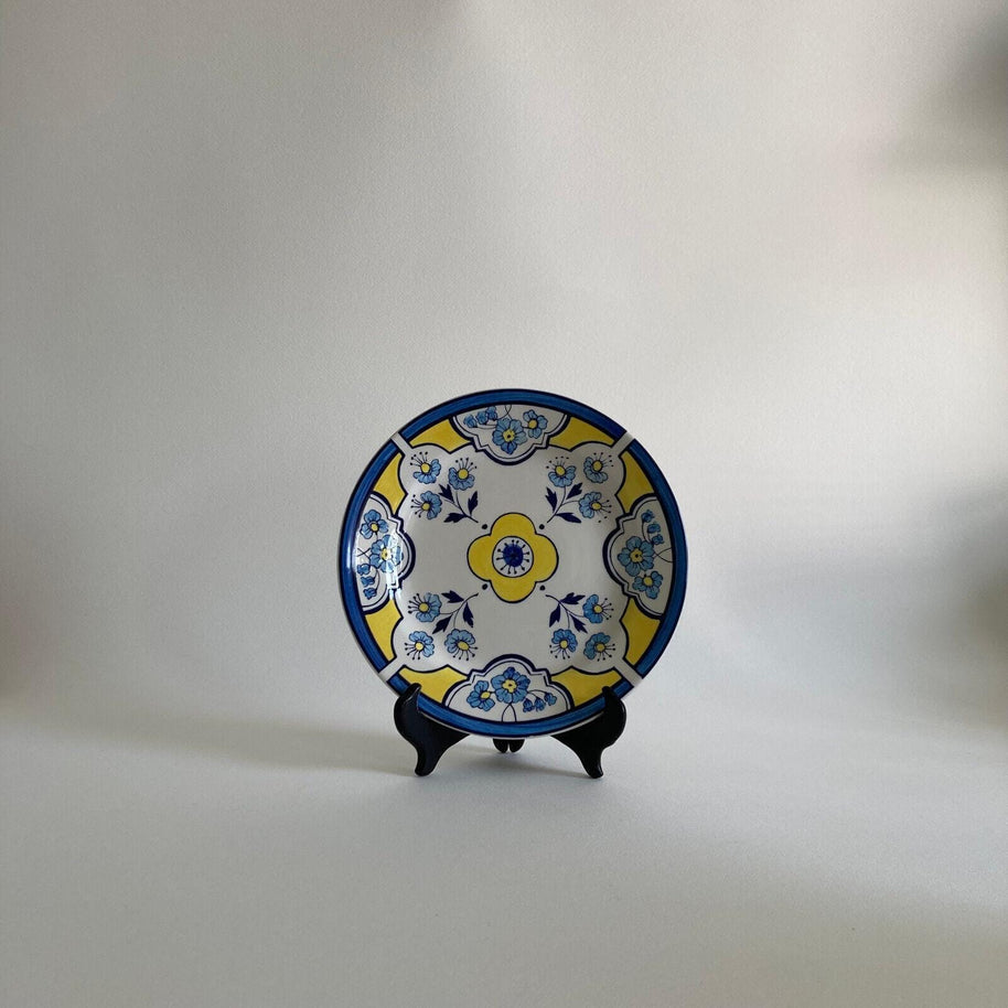 Tiffany & Co. ESTE CERAMICHE Made in Italy Decorative Plate, Blue Yellow Floral