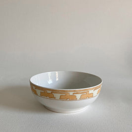 Art Nouveau Limoges Porcelain Bowl: Hand Painted Floral, Gold Detail
