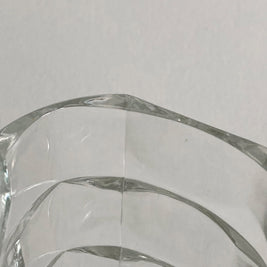 French Geometric Glass Vase: Cubist Modernist Design, Made in France