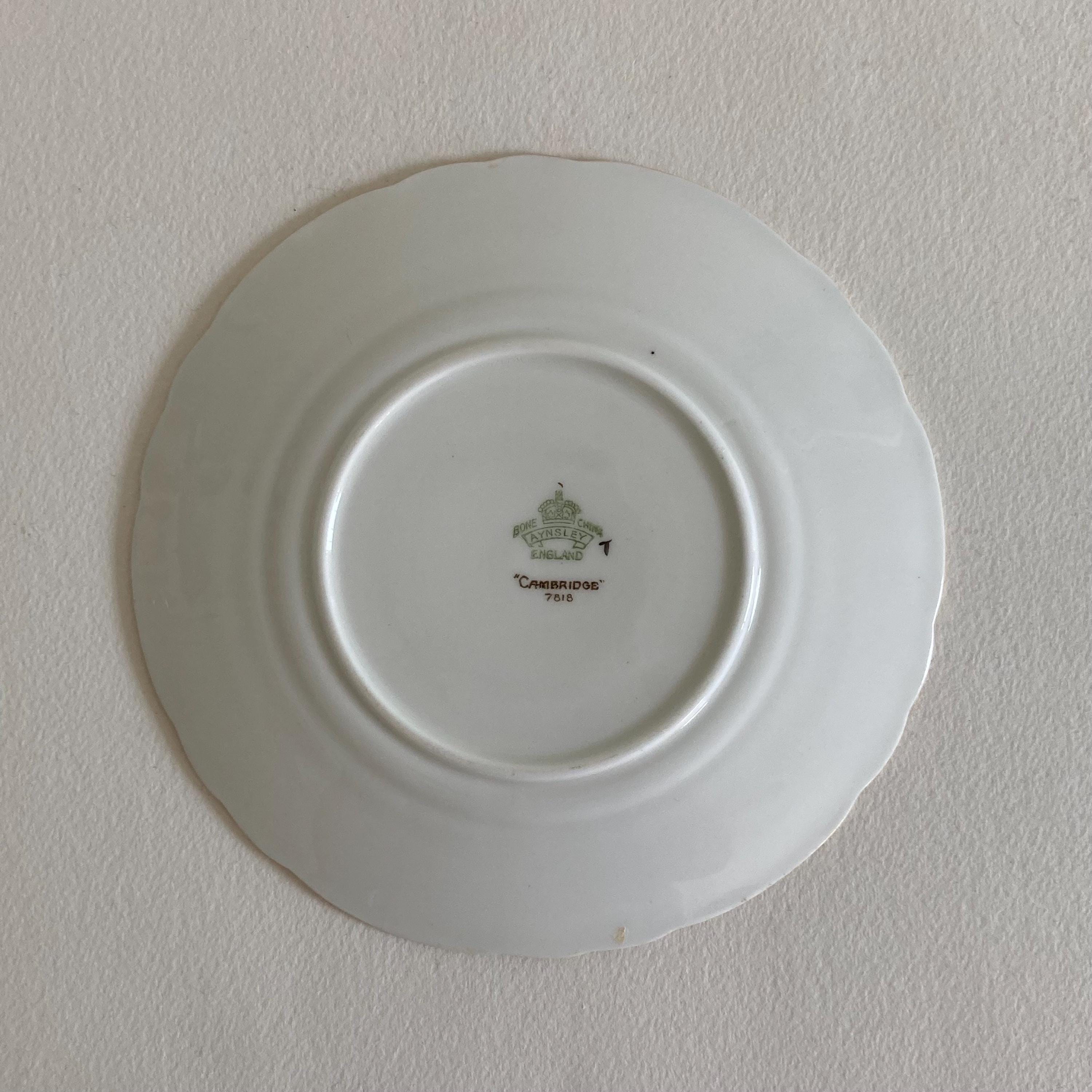 Set of 2 Bread & Butter Plates - Crown Ducal Empress Pattern - Aynsley Cambridge Scalloped Pattern - Made in England - Decorative Plates