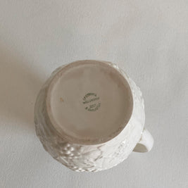 Wedgwood Creamware Pitcher: Grape Vine Motif, English Country Decor