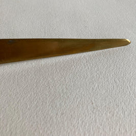 Vintage Brass Letter Opener: Lion Crest Handle, Monogrammed