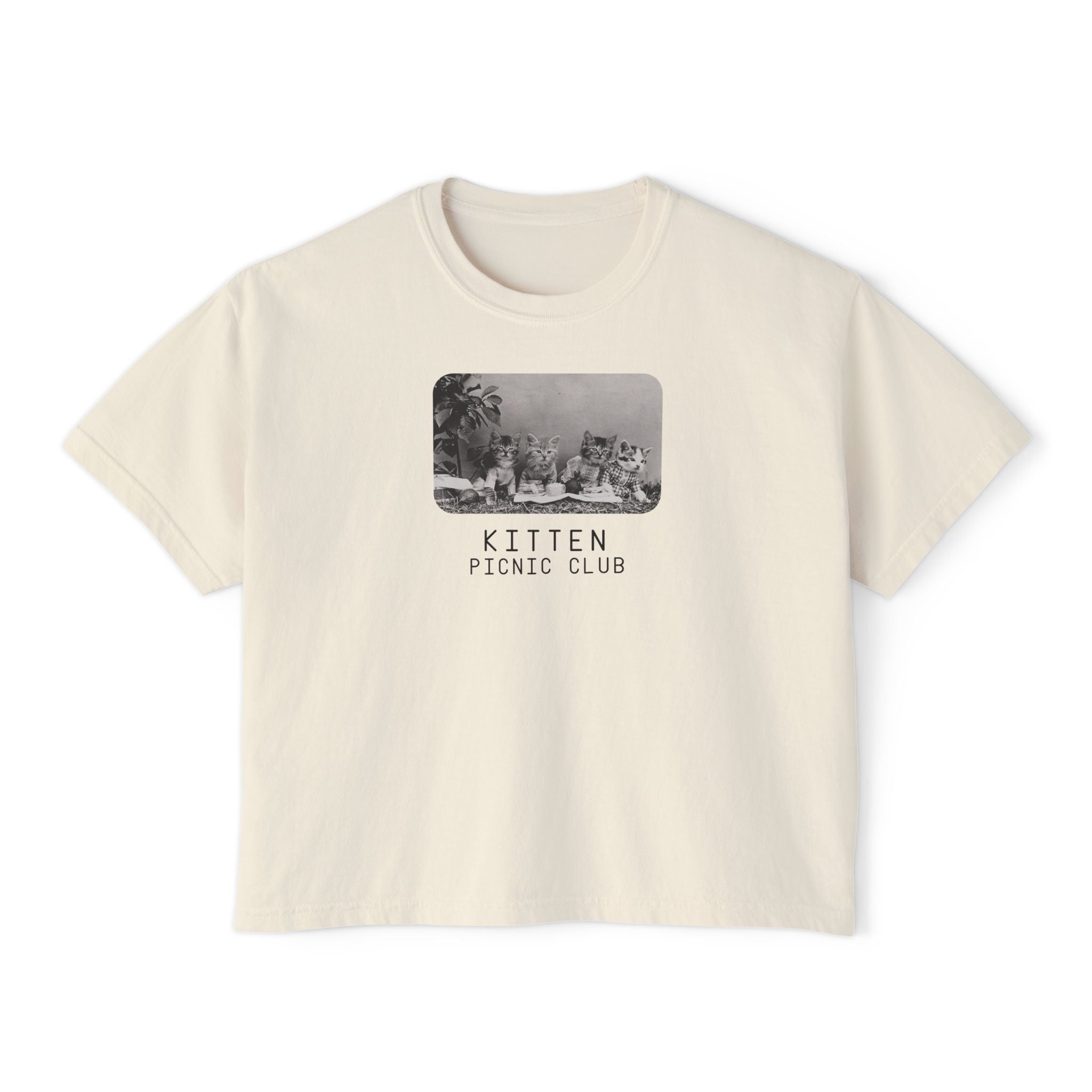 'Kitten Picnic Club' Women's Boxy Tee