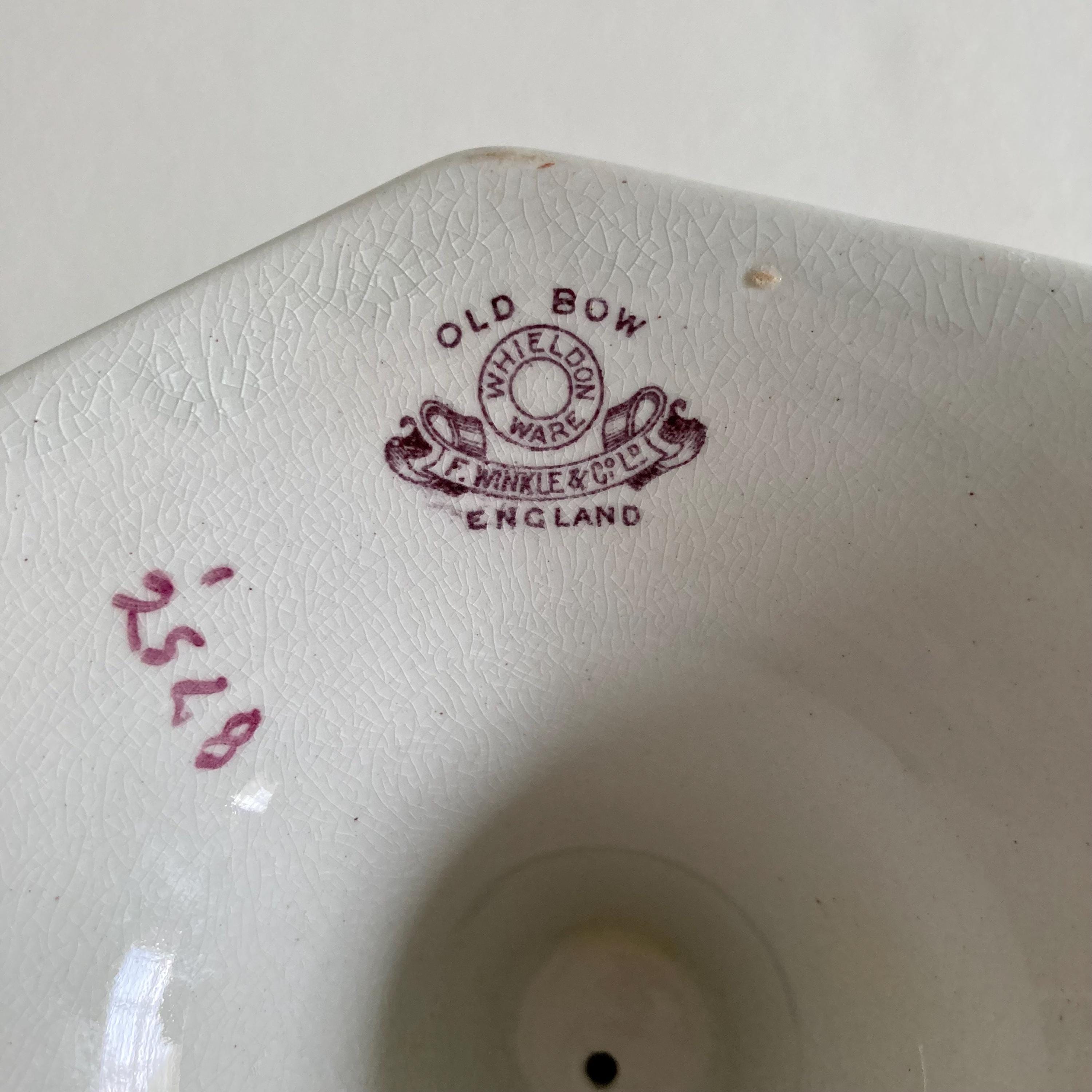 1920s Whieldon Ware Tazza: Old Bow Bird & Floral Dessert Stand
