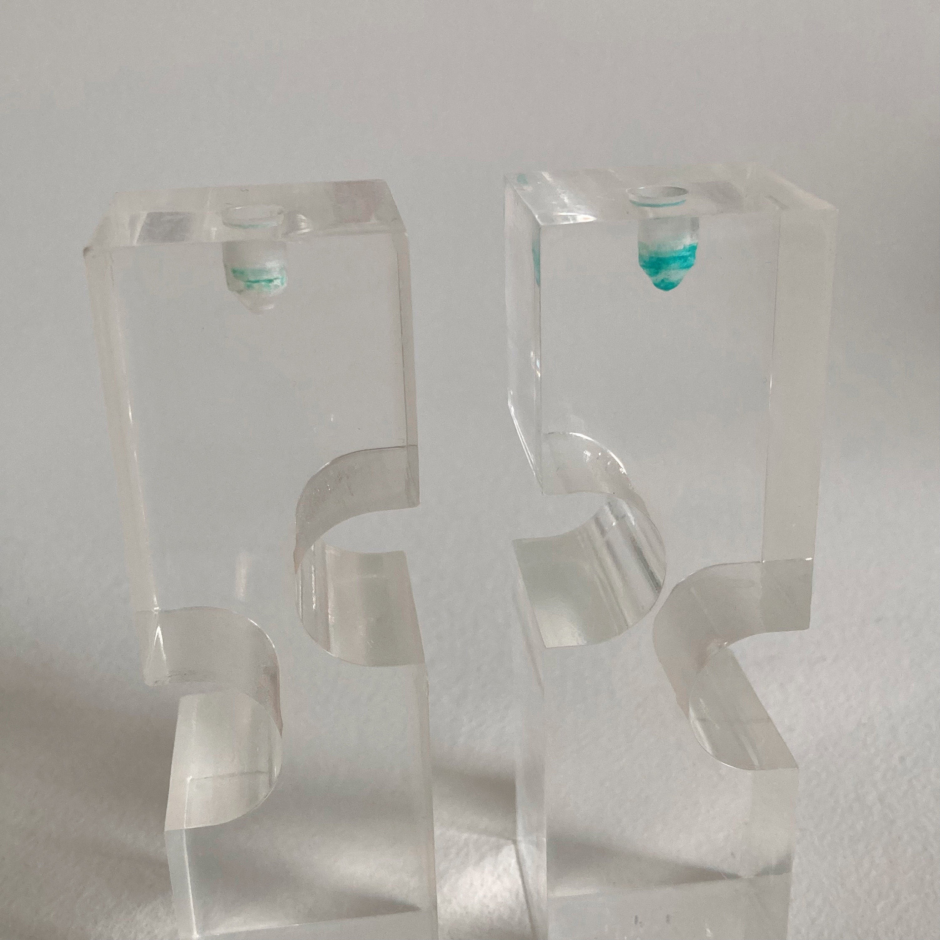 Vintage Memphis Style Acrylic Candleholders - Geometric Postmodern Set