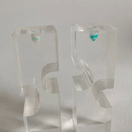Vintage Memphis Style Acrylic Candleholders - Geometric Postmodern Set