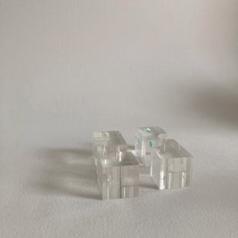 Vintage Memphis Style Acrylic Candleholders - Geometric Postmodern Set