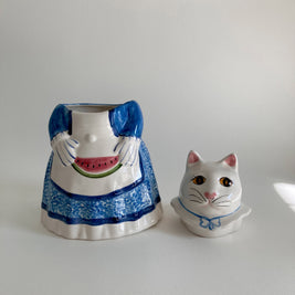 Laurie Gates Ceramic Cat Cookie Jar: Whimsical 1980s Kitchen Decor