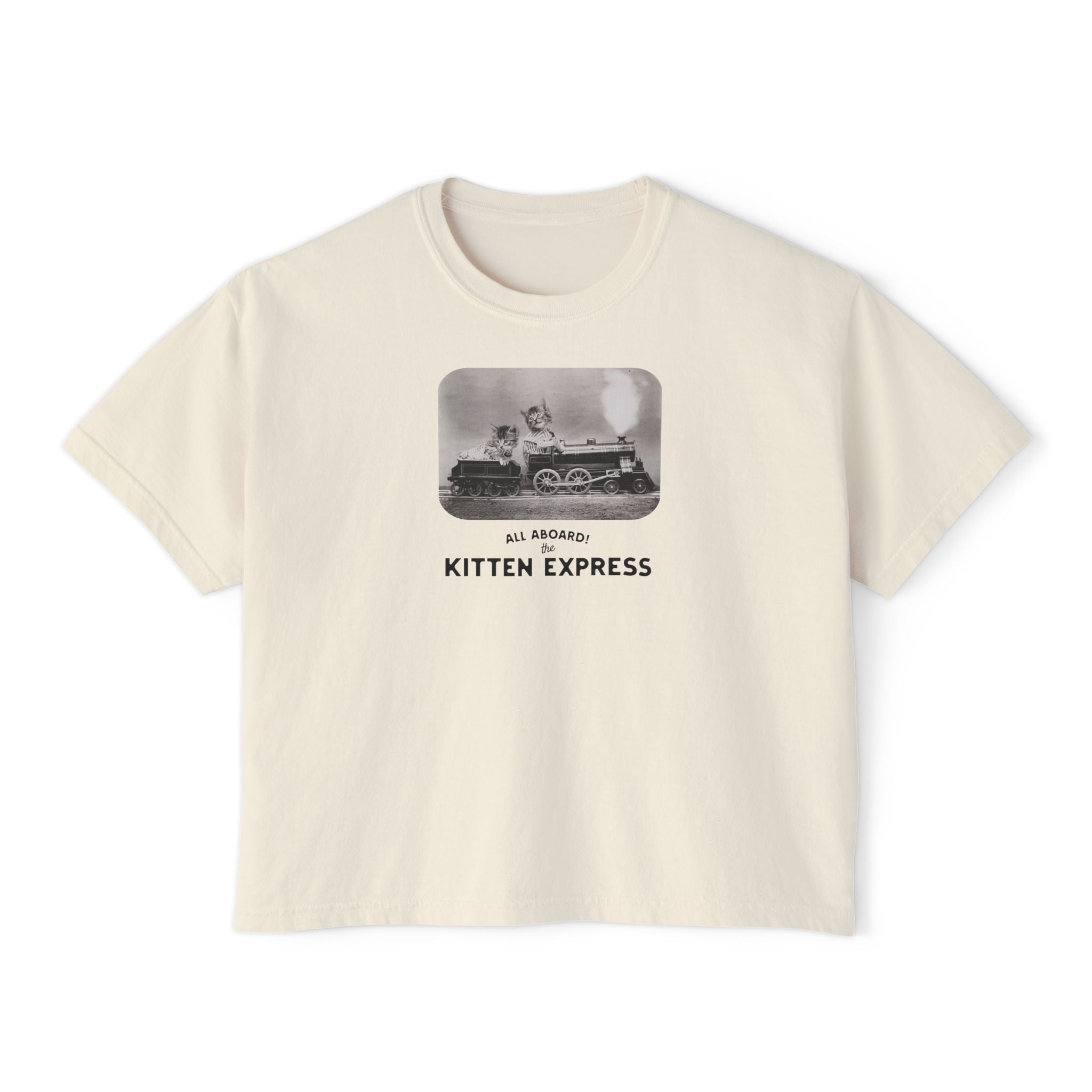 'All Aboard the Kitten Express' Women's Boxy Tee