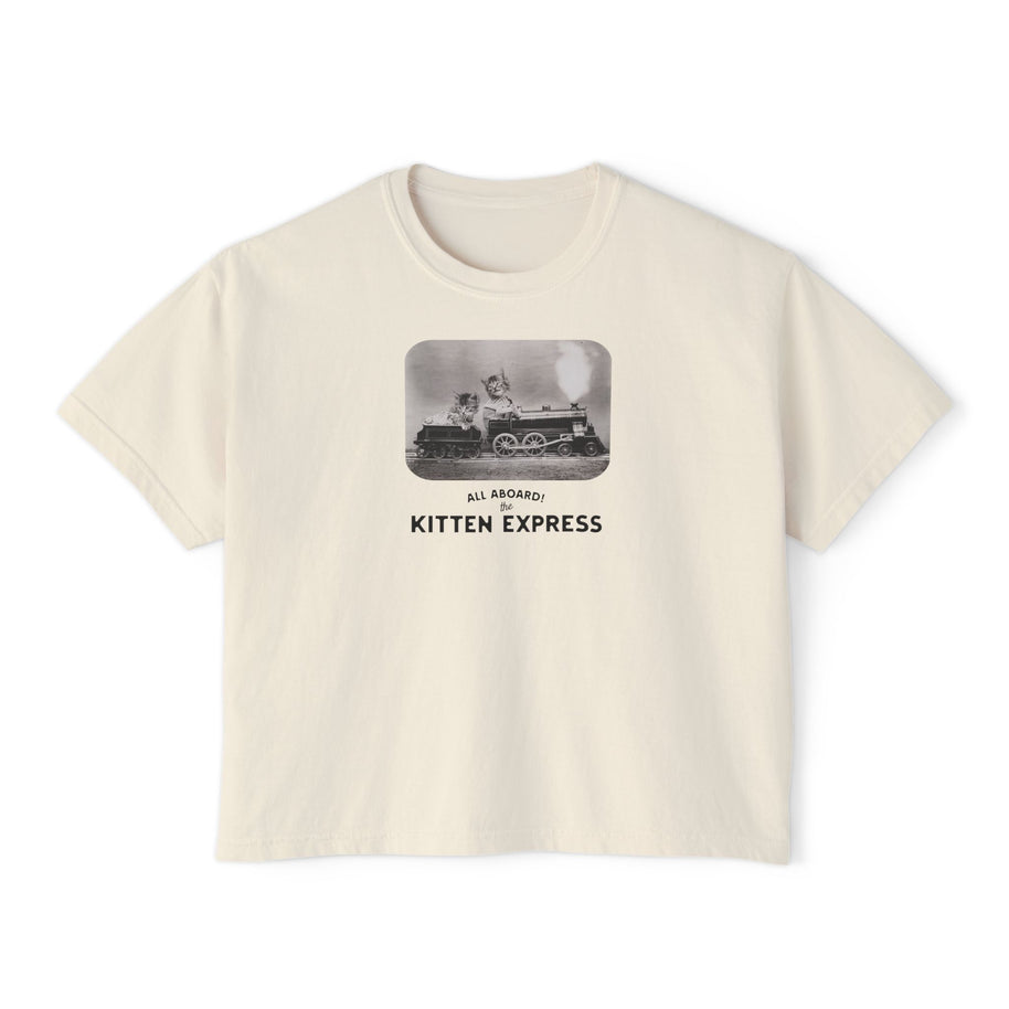 'All Aboard the Kitten Express' Women's Boxy Tee