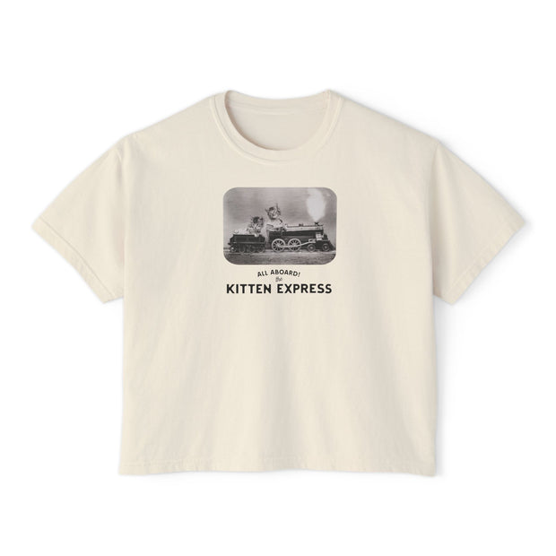 'All Aboard the Kitten Express' Women's Boxy Tee
