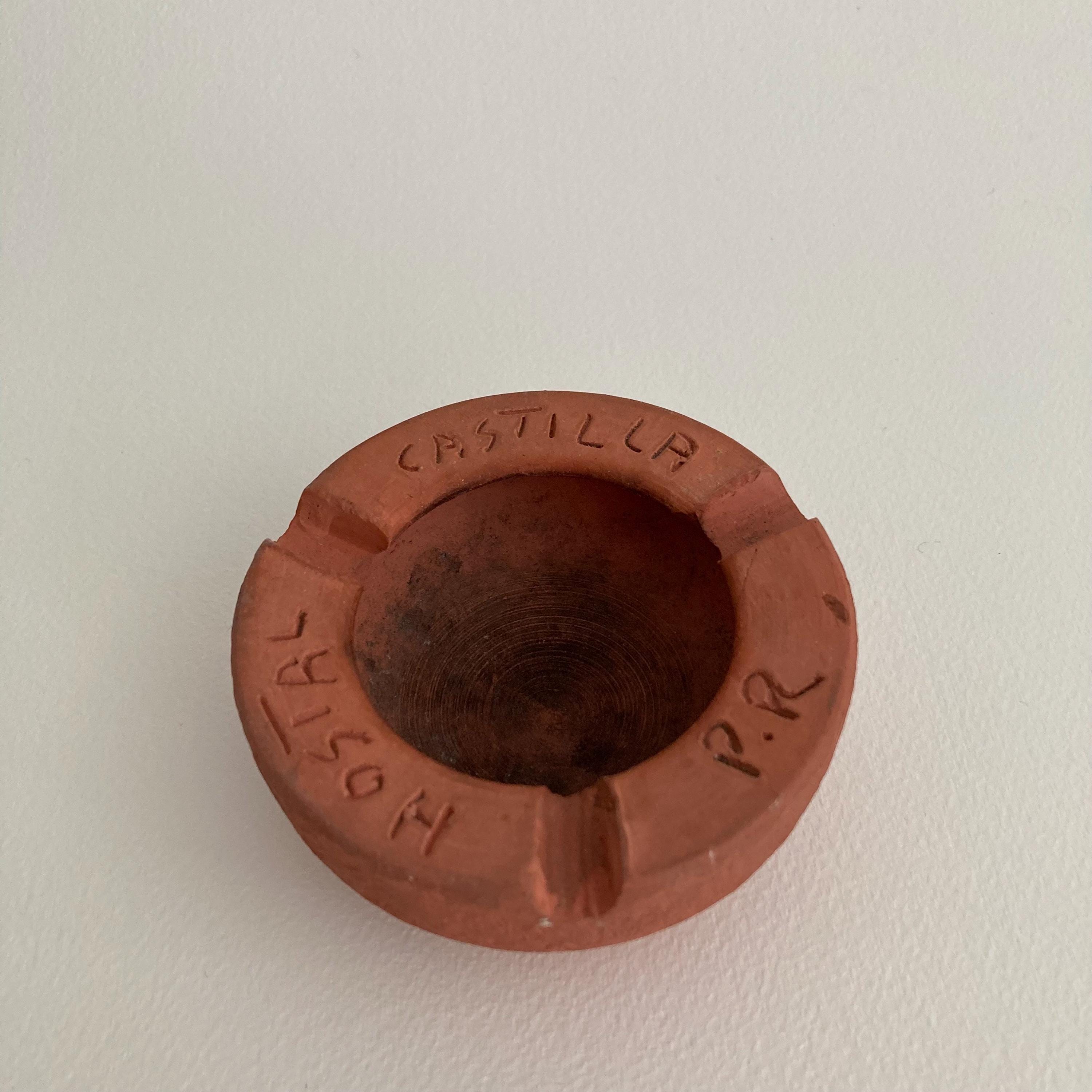 Hostal Castilla Puerto Rico Red Clay Ash Tray - 20th Century Hotel Ash Tray