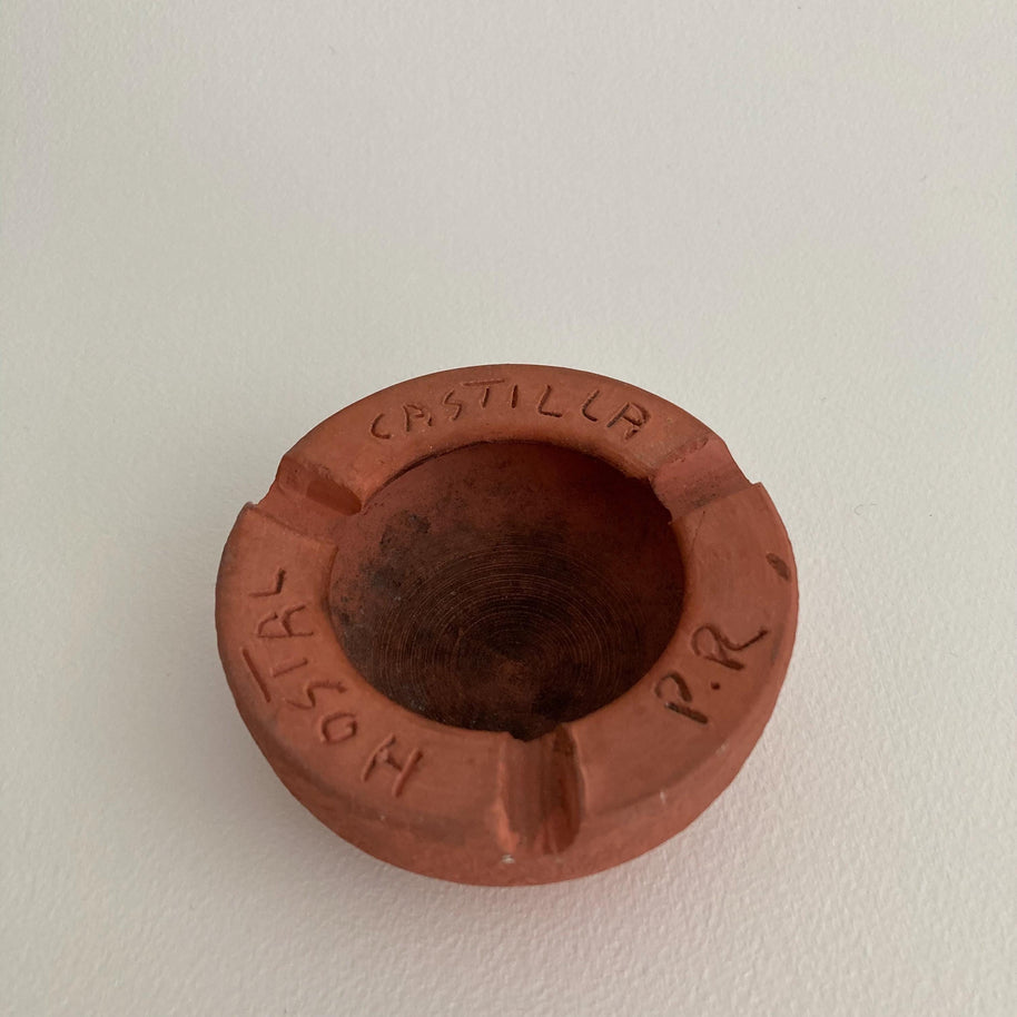 Hostal Castilla Puerto Rico Red Clay Ash Tray - 20th Century Hotel Ash Tray