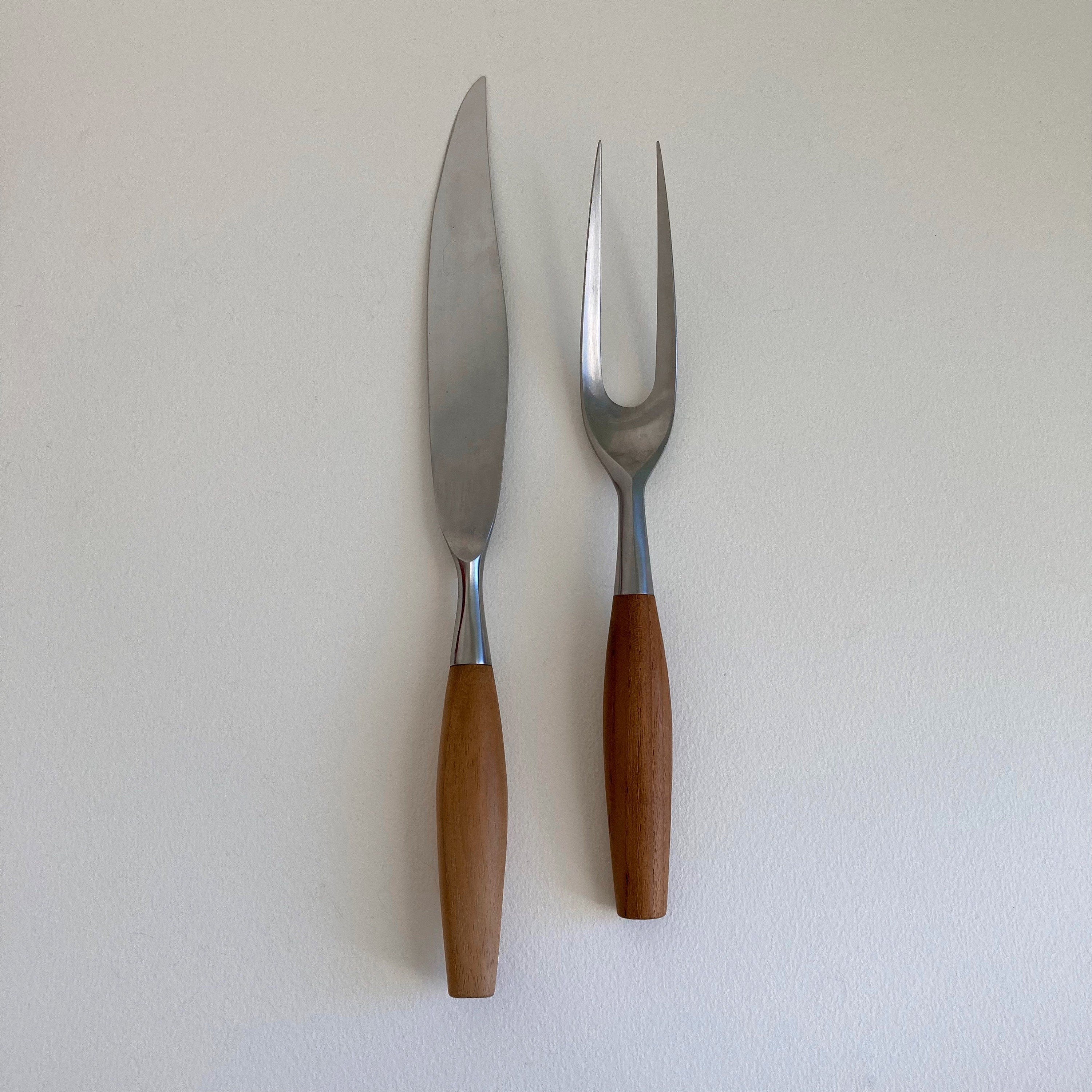 Vintage Dansk Fjord Carving Set: Teak Handle, Germany, Original Box
