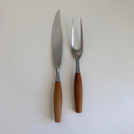 Vintage Dansk Fjord Carving Set: Teak Handle, Germany, Original Box