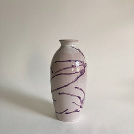 Leftwich Pottery Vase: Dark Purple Abstract Glaze, NC Studio Art