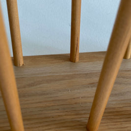 Vintage Spindle Magazine Rack - Blonde Wood Modern Design