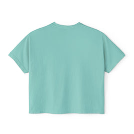 SOLID PHOTO TEST ... Boxy Tee — Vintage 'Kitty Table' Black & White Graphic Women's Crop Tee