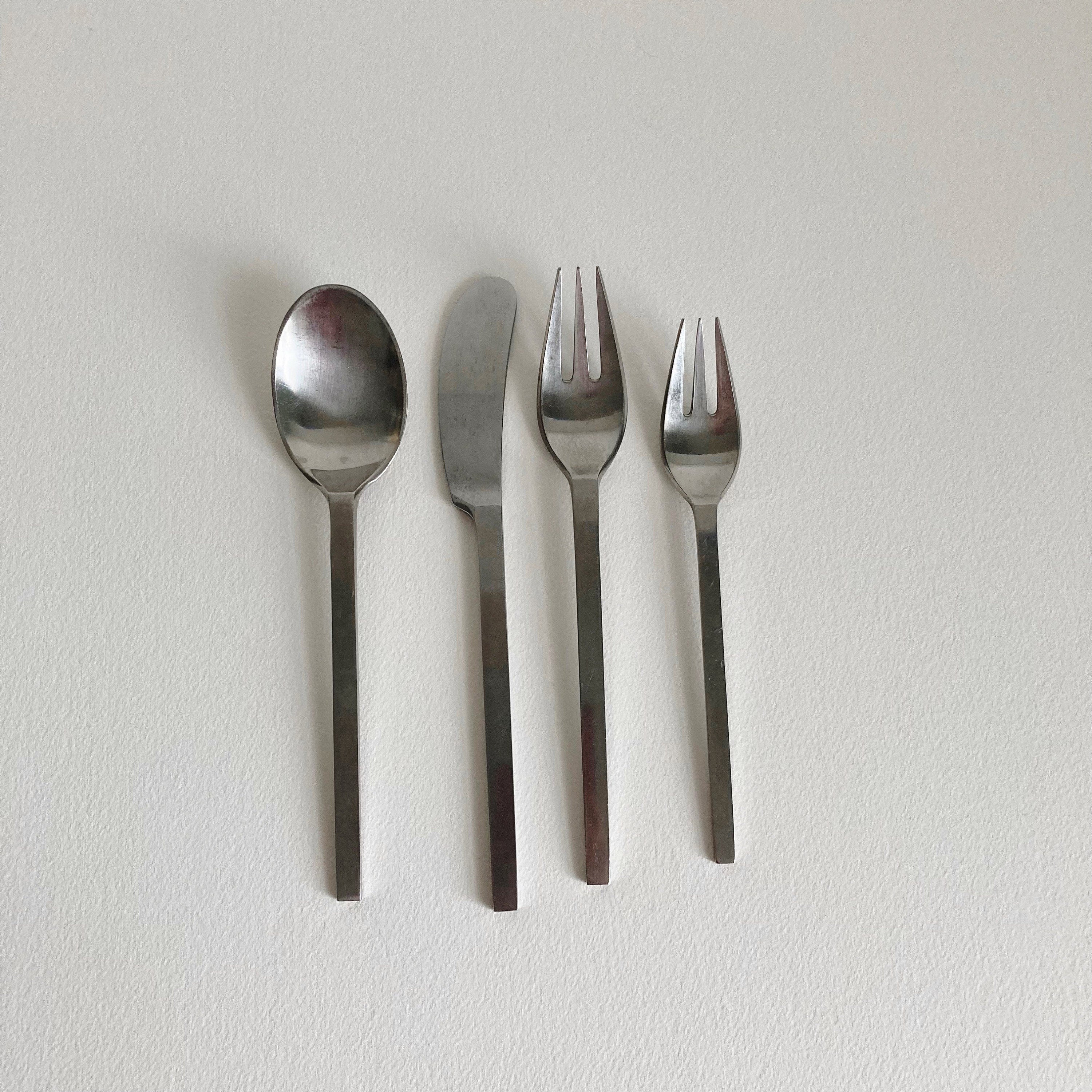 Vintage Dansk Ingot Flatware Set: MCM 4-Piece Place Setting