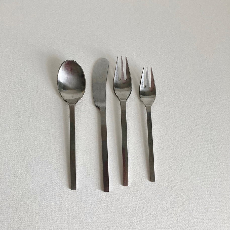 Vintage Dansk Ingot Flatware Set: MCM 4-Piece Place Setting