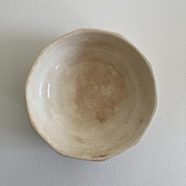 Circa 1930, German Ceramic Bowl w/ Stylized Animals & Folk Tale Imagery - EJ GERMANY - Ivory Burgundy Color Ceramic Bowl