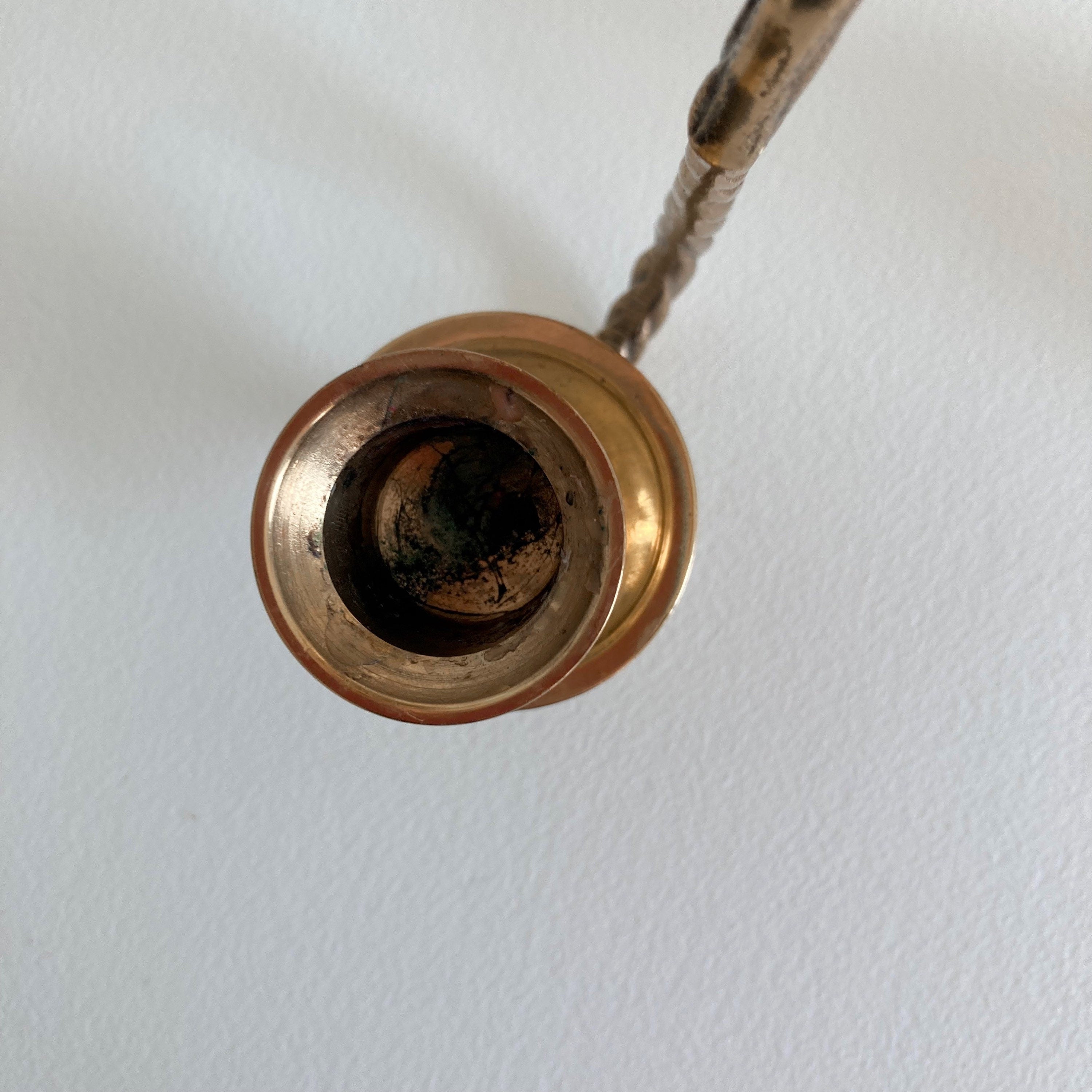 Vintage Fritz Brass Wall Sconce: Korean Peasant Scene, 1960s Style