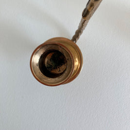 Vintage Fritz Brass Wall Sconce: Korean Peasant Scene, 1960s Style