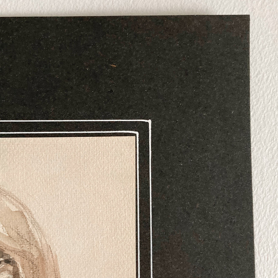 Mid Century Watercolor Portrait: Young Woman, Signed & Dated 1954