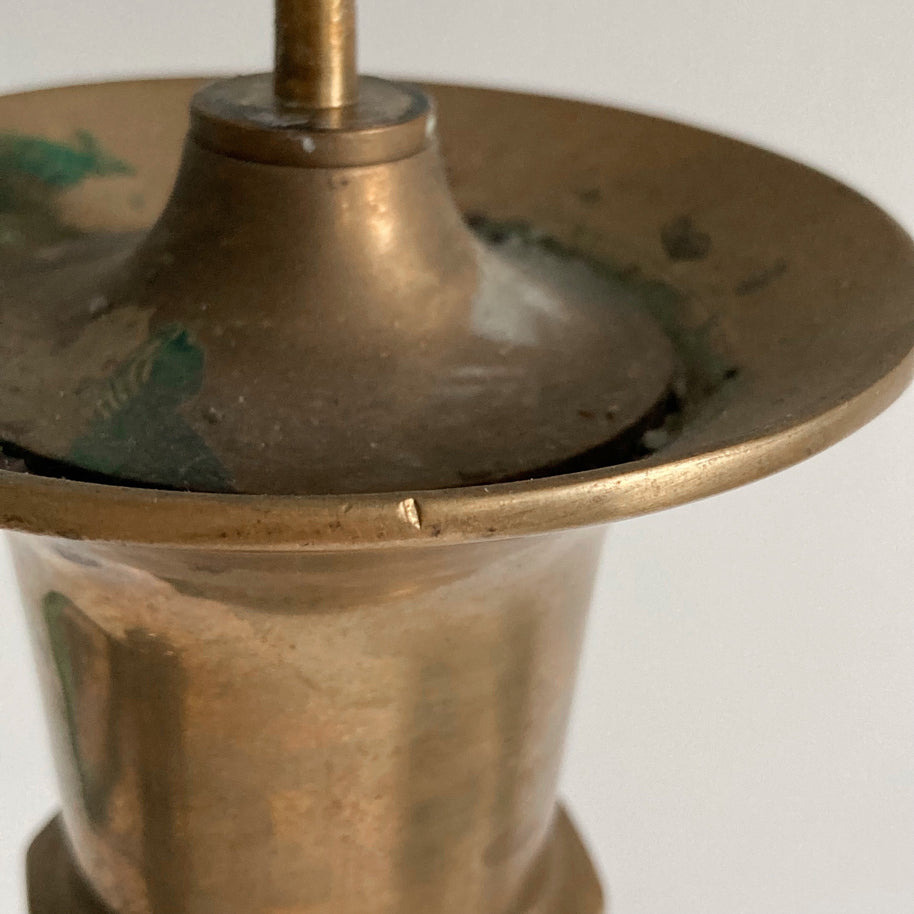 Vintage Tall Brass Pricket Candlestick - 19