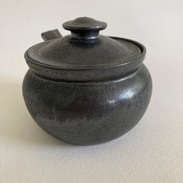 A.R. Cole Pottery Lidded Dish: Black Mica Glaze, Sanford NC