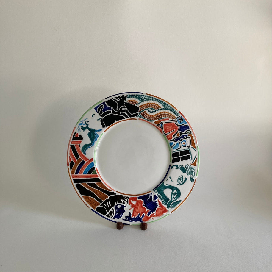 Hand Painted Vietri Plate: NC Museum of Art 50th Anniversary, Italy