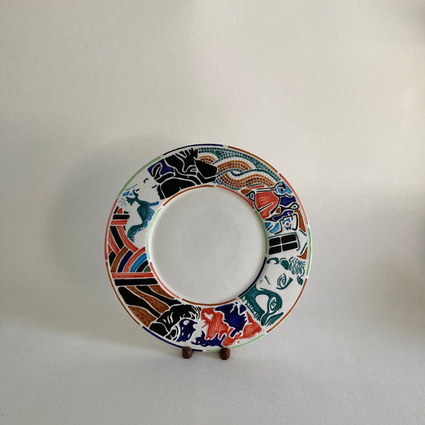 Hand Painted Vietri Plate: NC Museum of Art 50th Anniversary, Italy
