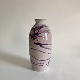 Leftwich Pottery Vase: Dark Purple Abstract Glaze, NC Studio Art